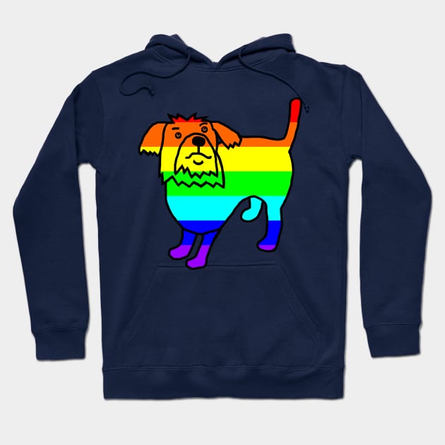 Cute Rainbow Dog Hoodie by ellenhenryart